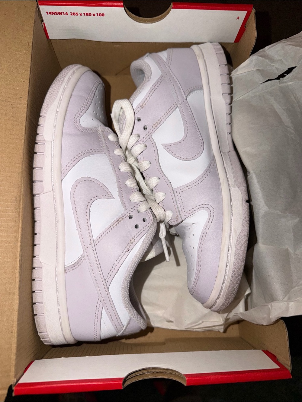 Nike Dunk Low Red & White Box Label